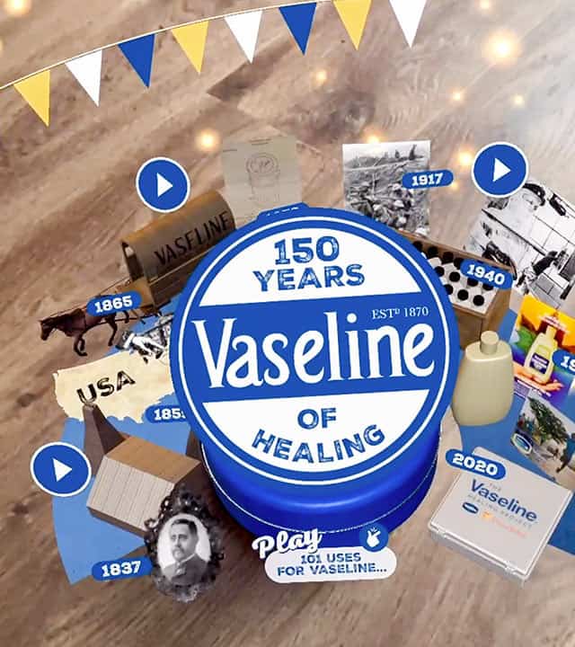 Limited edition Vaseline tin with interactive AR layers around it.