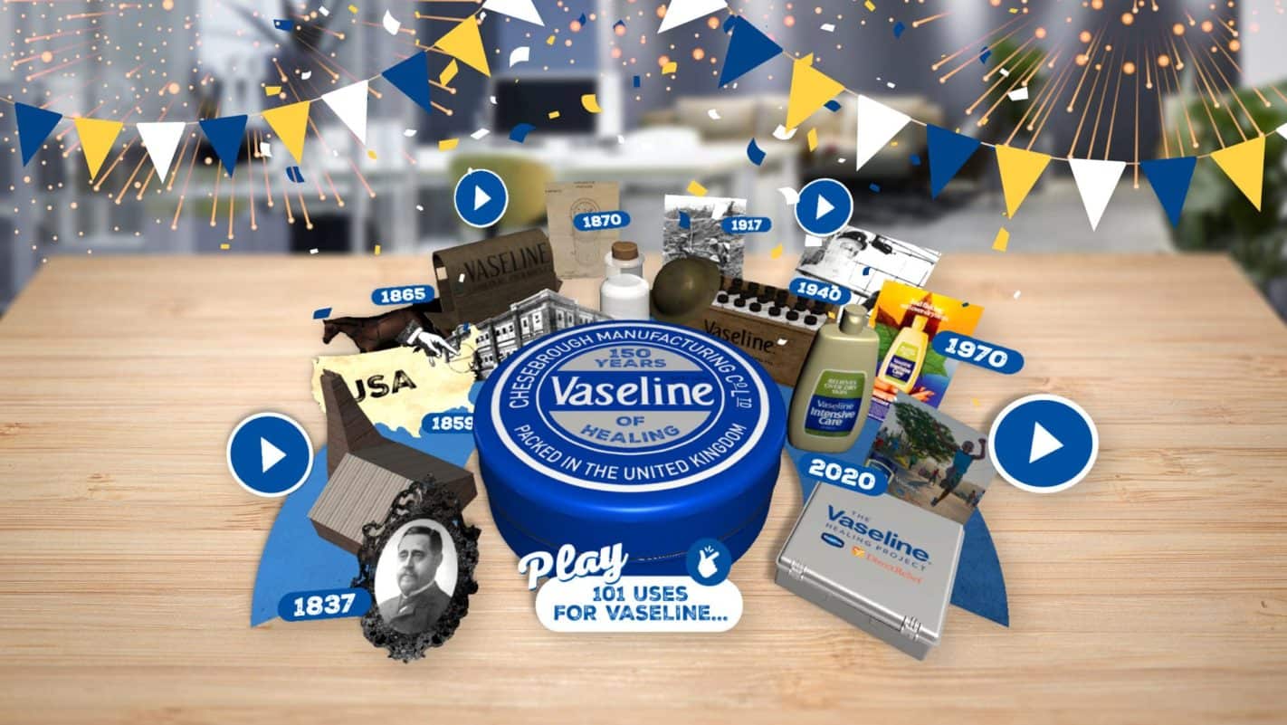 Vaseline 3D experience being displayed on a table.
