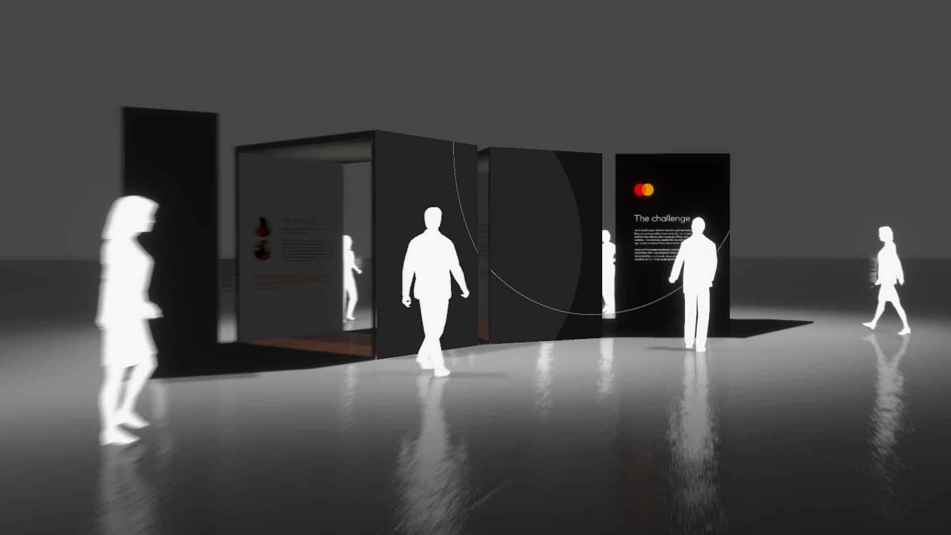 A Mastercard branded virtual exhibition space.