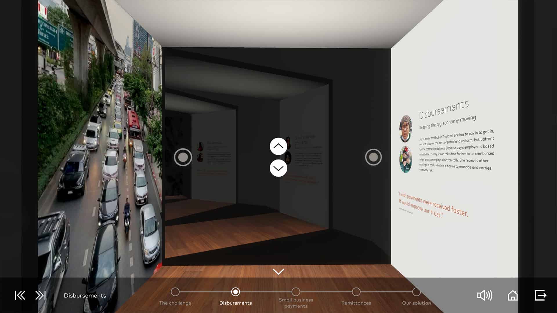 Inside the Mastercard virtual exhibition space.