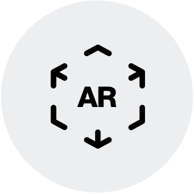 An icon that represents AR.