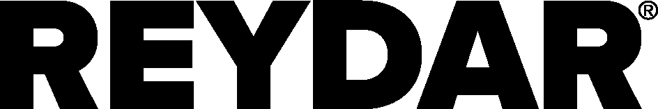 Large black REYDAR logo.
